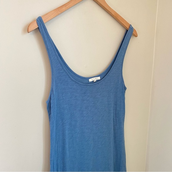 Z Supply Cabana Slub Tank Dress Soft 100% Cotton Heathered Blue Size XS - Picture 5 of 9